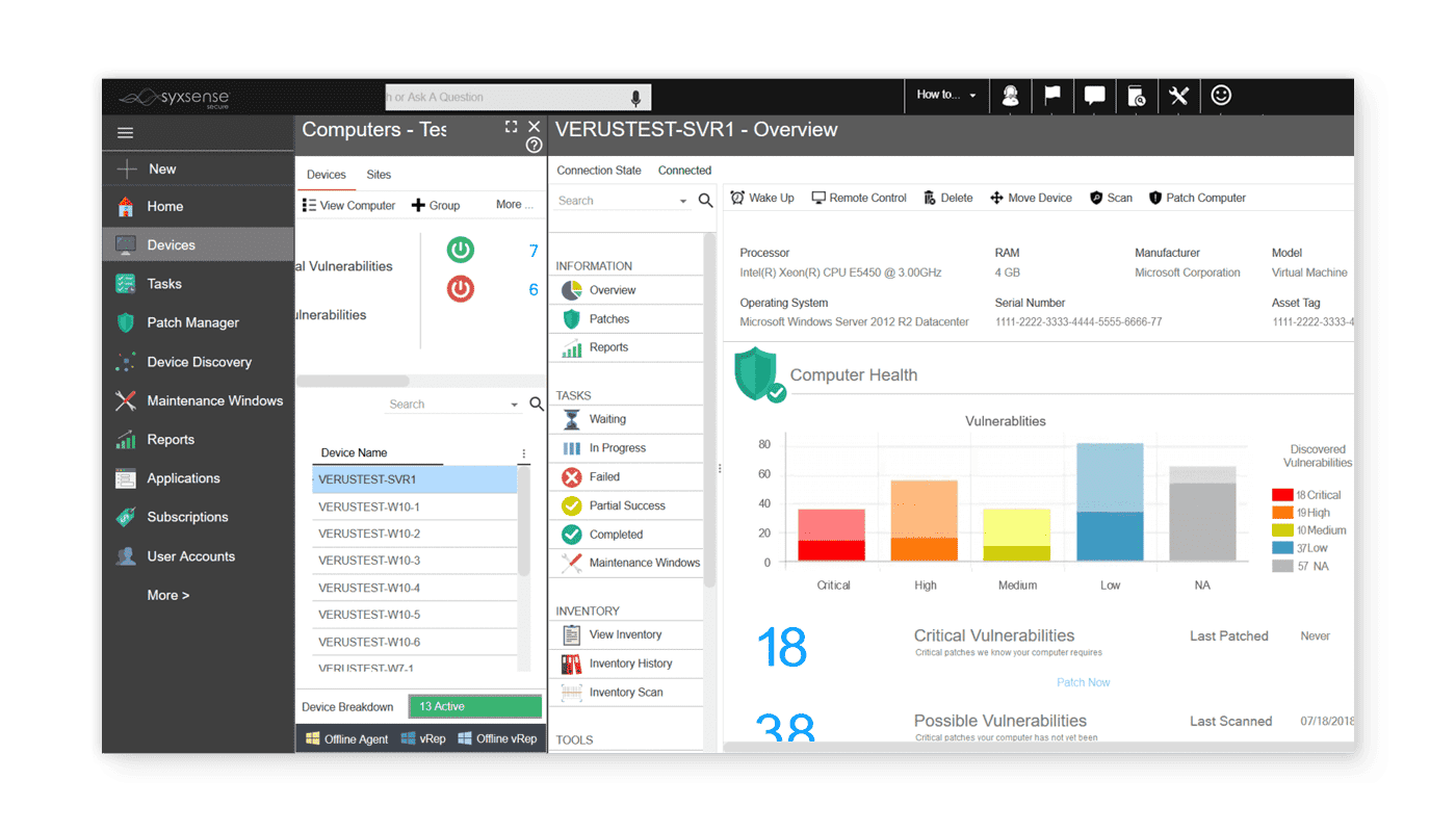 Syxsense Active Secure interface